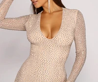 Ria Heat Stone Formal Mini Dress