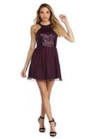 Jaiden Sequin Chevron Dress