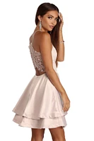Sheila Satin Queen Skater Dress