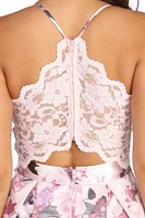 Gina Floral Satin Party Dress
