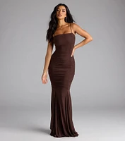 Juliana Ruche Mermaid Mesh Formal Dress