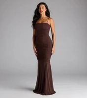 Juliana Ruche Mermaid Mesh Formal Dress