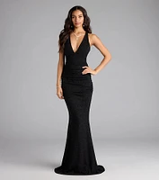 Corinne Glitter Knit Strappy Back Mermaid Dress