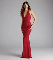 Corinne Glitter Knit Strappy Back Mermaid Dress