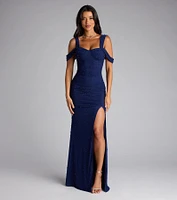 Fay Off The Shoulder Faux Pearl Mermaid Dress