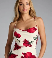 Rowyn Floral Lace-Up Mermaid Formal Dress