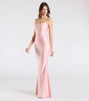 Delia Formal Cowl Neck Long Dress