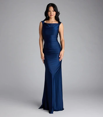 Blanca Boat Neck Mermaid Formal Dress