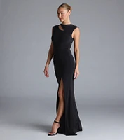 Deirdre Ruched High Slit Mermaid Dress