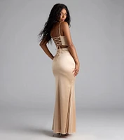 Evalina Lace-Up Mermaid Dress