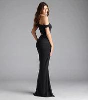 Idella One-Shoulder Cutout Mesh Formal Dress