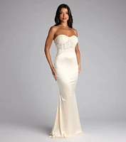 Ciara Lace Corset Satin Mermaid Formal Dress