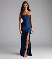 Cheryl Strapless Slit Mermaid Formal Dress