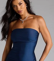 Cheryl Strapless Slit Mermaid Formal Dress