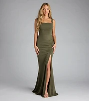 Ashlynn Open Back Ruched Mermaid Formal Dress