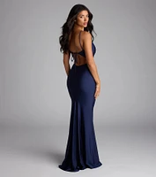 Virginia Cowl Neck Tie-Back Mermaid Formal Dress