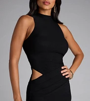 Katherine Mock Neck Cutout Mermaid Formal Dress