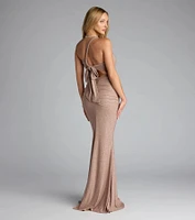 Giselle One-Shoulder Mermaid Glitter Formal Dress