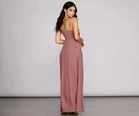 Yelena Chiffon Slit Gown