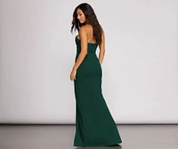 Luisa Strapless Crepe Slim Dress