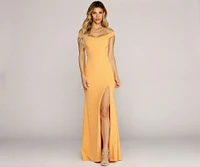 Flora Crepe Slit Gown