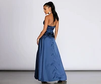 Ellie Formal Satin High Slit Dress