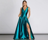 Janice Formal Open Back Satin Dress