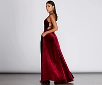 Dakota Velvet Lace Up Evening Gown