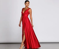 Ellen Deep V Slit Gown