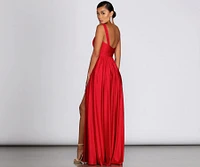 Ellen Deep V Slit Gown