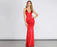 Addie Satin Lattice Mermaid Dress