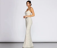 Odessa Sequin Mesh Evening Gown