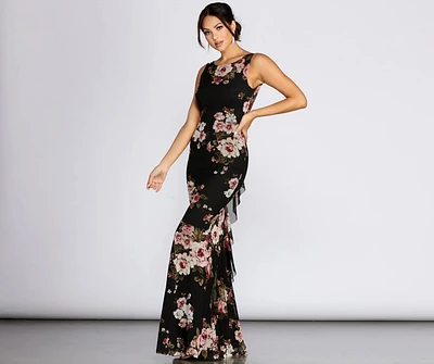 Janisa Formal Open Back Ruffle Dress
