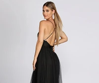 Arya Formal Embroidered Tulle Dress