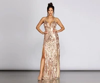 Mckenna Formal Sequin Scroll Dress