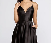 Rowanne Satin A-Line Gown