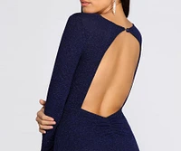 Graceann Open Back Glitter Dress