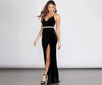 Cami Formal Velvet and Pearl Dress