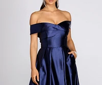 Palmer Formal Satin Wrap Dress