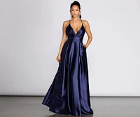 Audrey Satin A-Line Dress