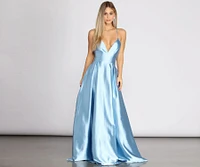 Cate Satin Cross Back Dress