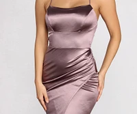 Quinn Cross Back Satin Wrap Dress