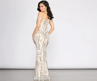 Clara Sequin Off Shoulder Dress