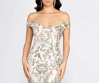 Clara Sequin Off Shoulder Dress