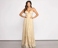 Sophie Formal Floral Glitter A-Line Dress
