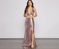 Bella High Slit Sequin Dress