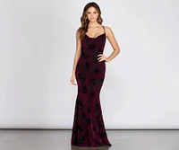 Paula Velvet Floral Burnout Dress