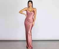Chantel Cowl Back Satin Dress