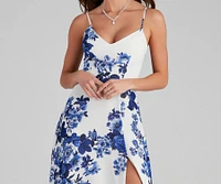 Kiana Floral Chiffon A-Line Dress