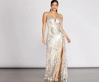 Carrie Scroll Sequin A-Line Dress